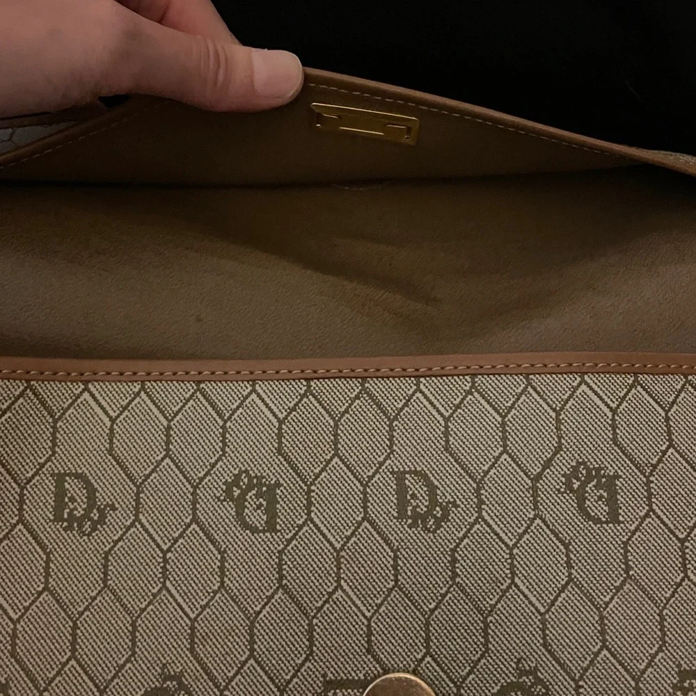 Christian Dior Vinage Beige and Brown Monogram Clutch - Picture 4 of 13